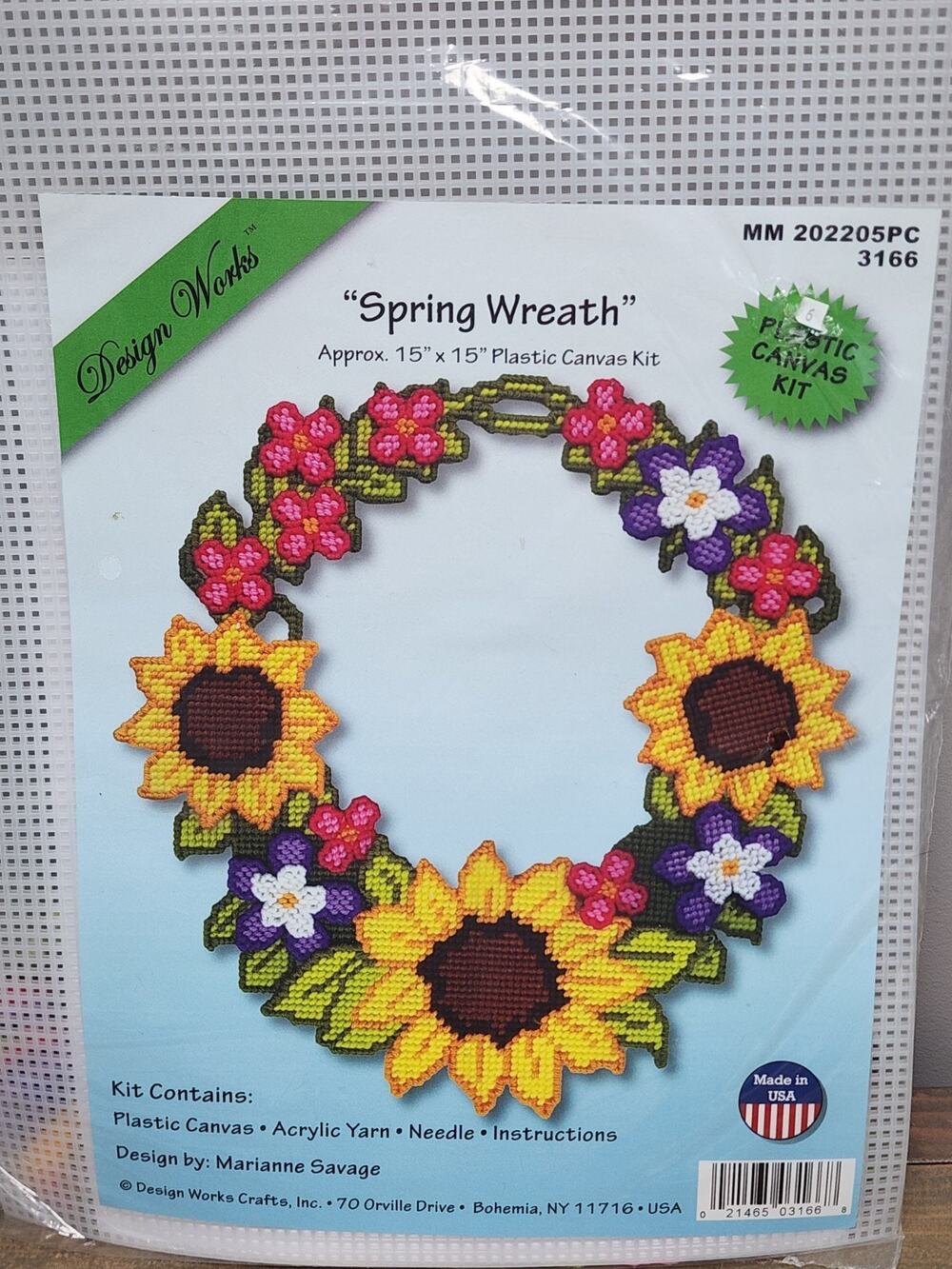 Design Works Spring Wreath 15"x15" Plastic Canvas Kit